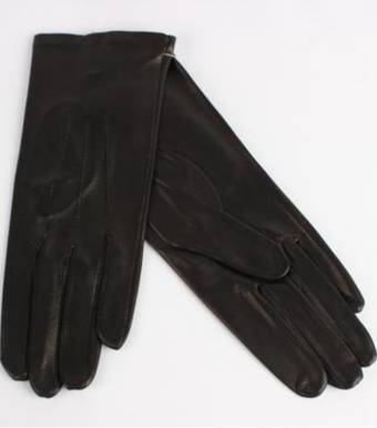 Italian Leather ladies glove with wool lining black Code-S/LL2394W